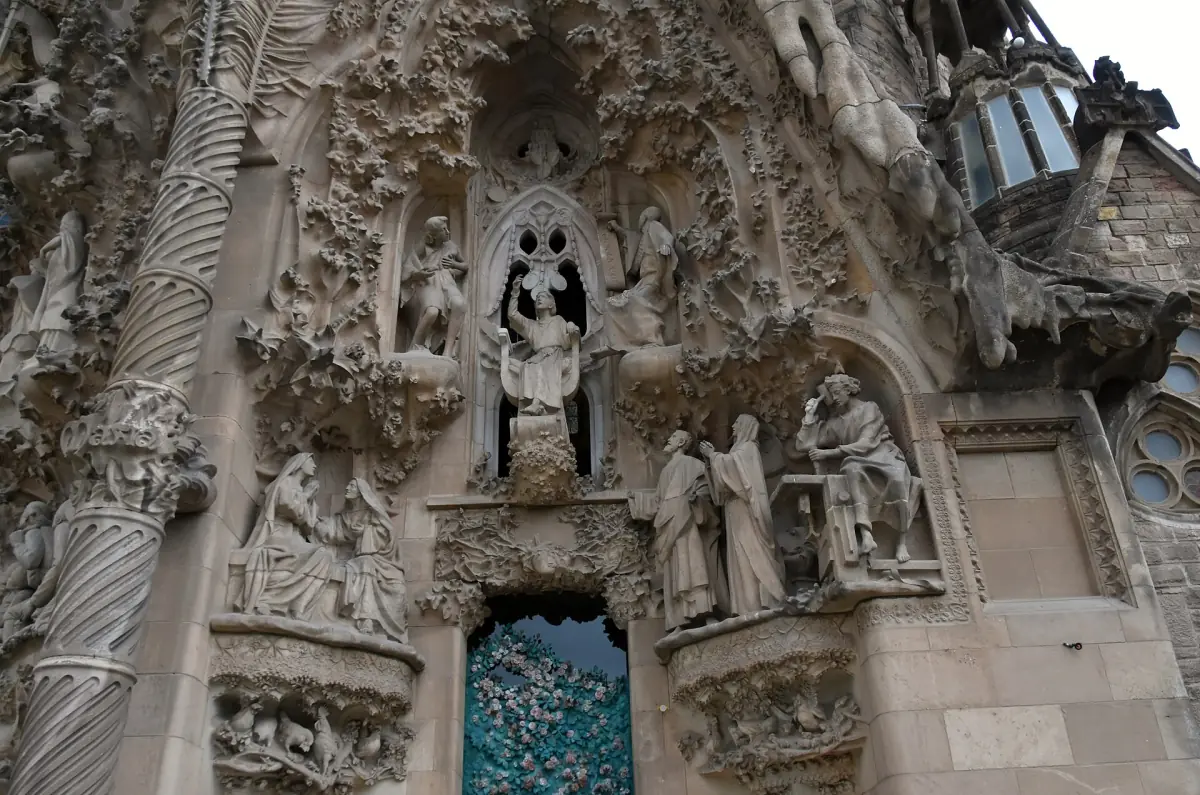 Sculptures on the Nativity facade of the Sagrada Família