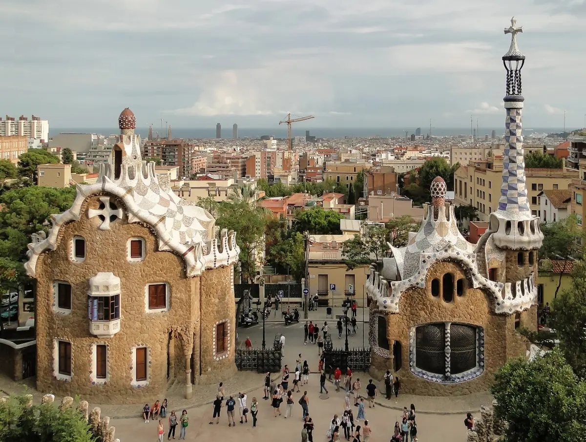 The two gatehouses at the entrance of Park Güell